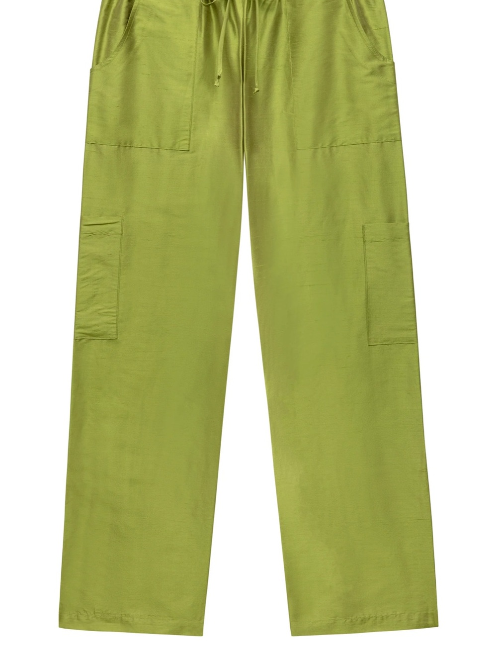 DONNI Silk Taffeta Cargo Pant Pistachio Green XXS - Picture 6 of 9